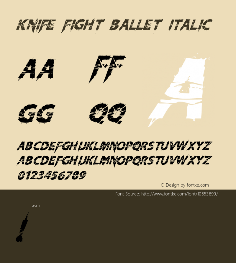 Knife Fight Ballet Italic Version 1.00 2015图片样张