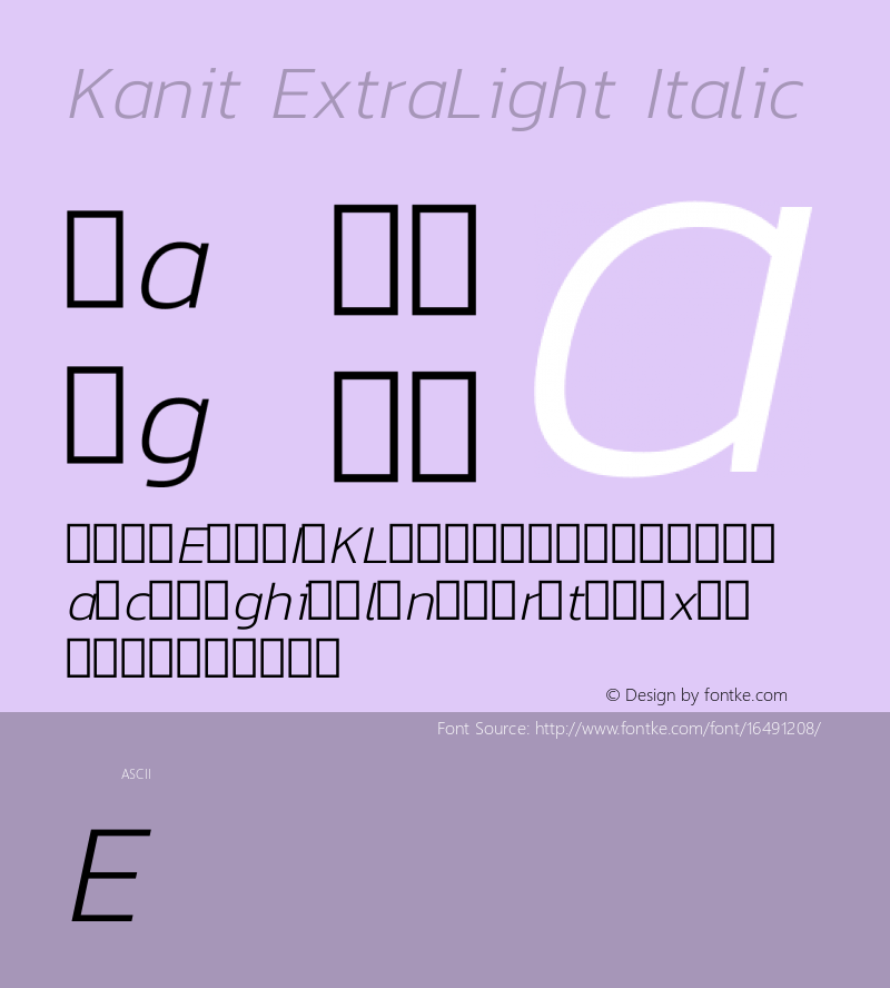 Kanit ExtraLight Italic Version 1.001图片样张