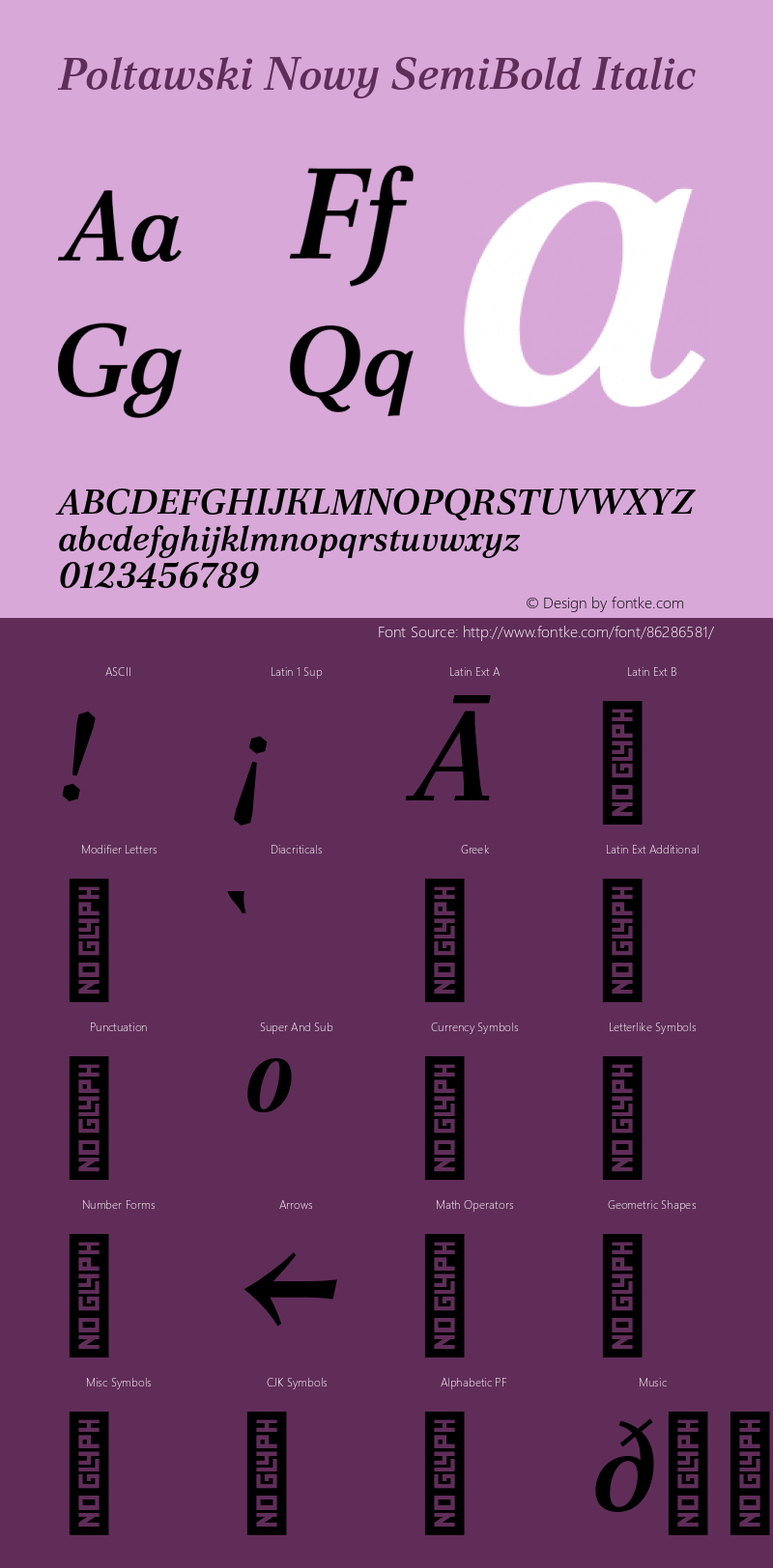 Poltawski Nowy SemiBold Italic Version 1.000;hotconv 1.0.109;makeotfexe 2.5.65596图片样张