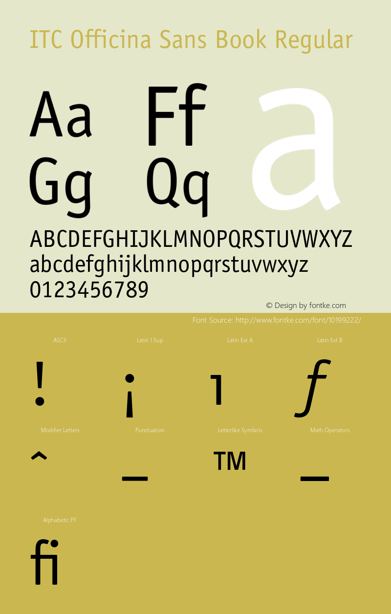 ITC Officina Sans Book Regular 001.000图片样张