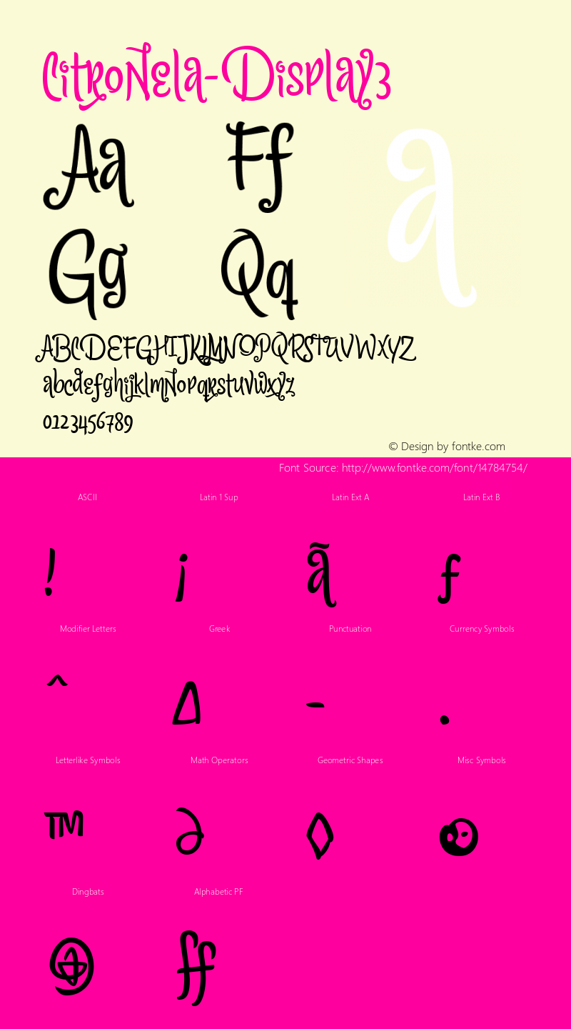 Citronela-Display3 ☞ Version 001.001;com.myfonts.easy.andinistas.citronela.display-3.wfkit2.version.4hor图片样张