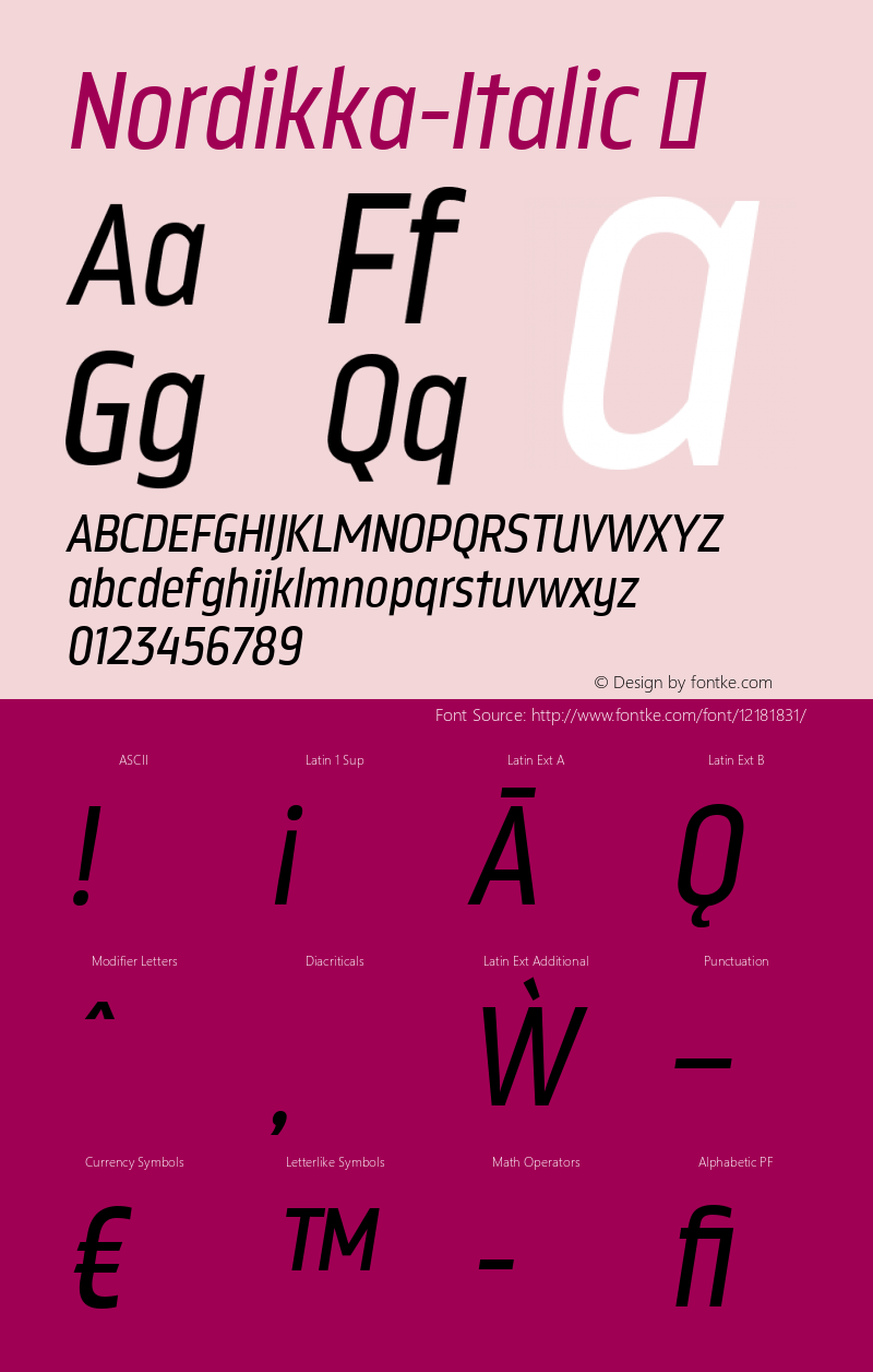 Nordikka-Italic ☞ Version 1.000;com.myfonts.easy.mendoza-vergara.nordikka.italic.wfkit2.version.4mR2图片样张