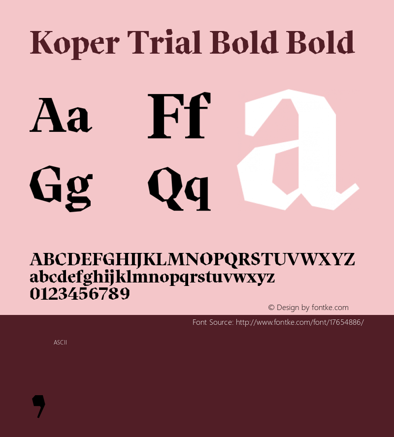 Koper Trial Bold Bold Version 1.000;PS 001.000;hotconv 1.0.88;makeotf.lib2.5.64775图片样张