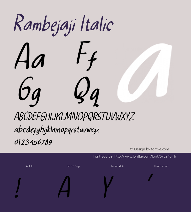 Rambejaji Italic Version 1.002;Fontself Maker 3.5.1图片样张