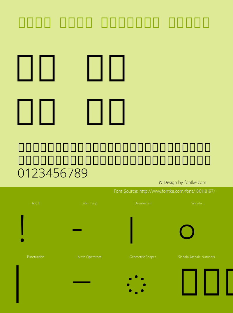 Noto Sans Sinhala Light Version 2.000; ttfautohint (v1.8.2)图片样张