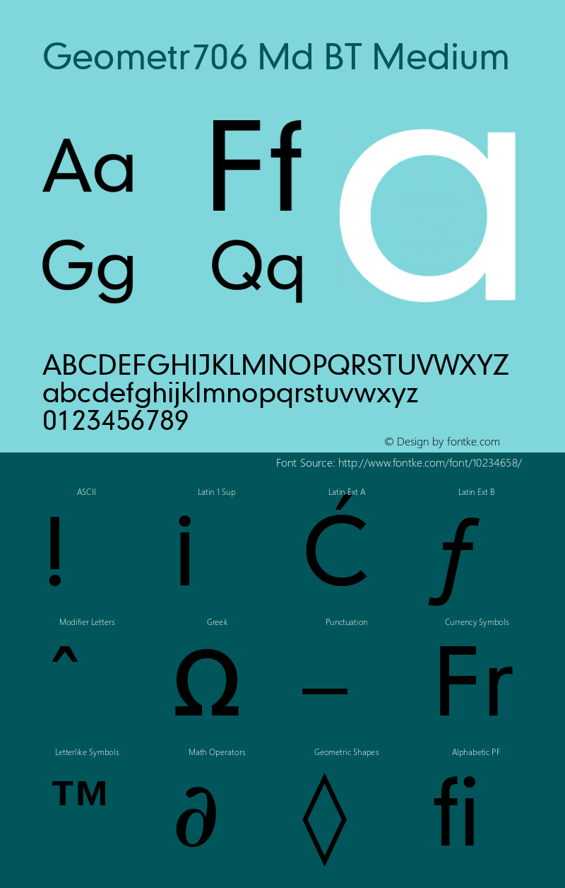 Geometr706 Md BT Medium Version 1.01 emb4-OT图片样张