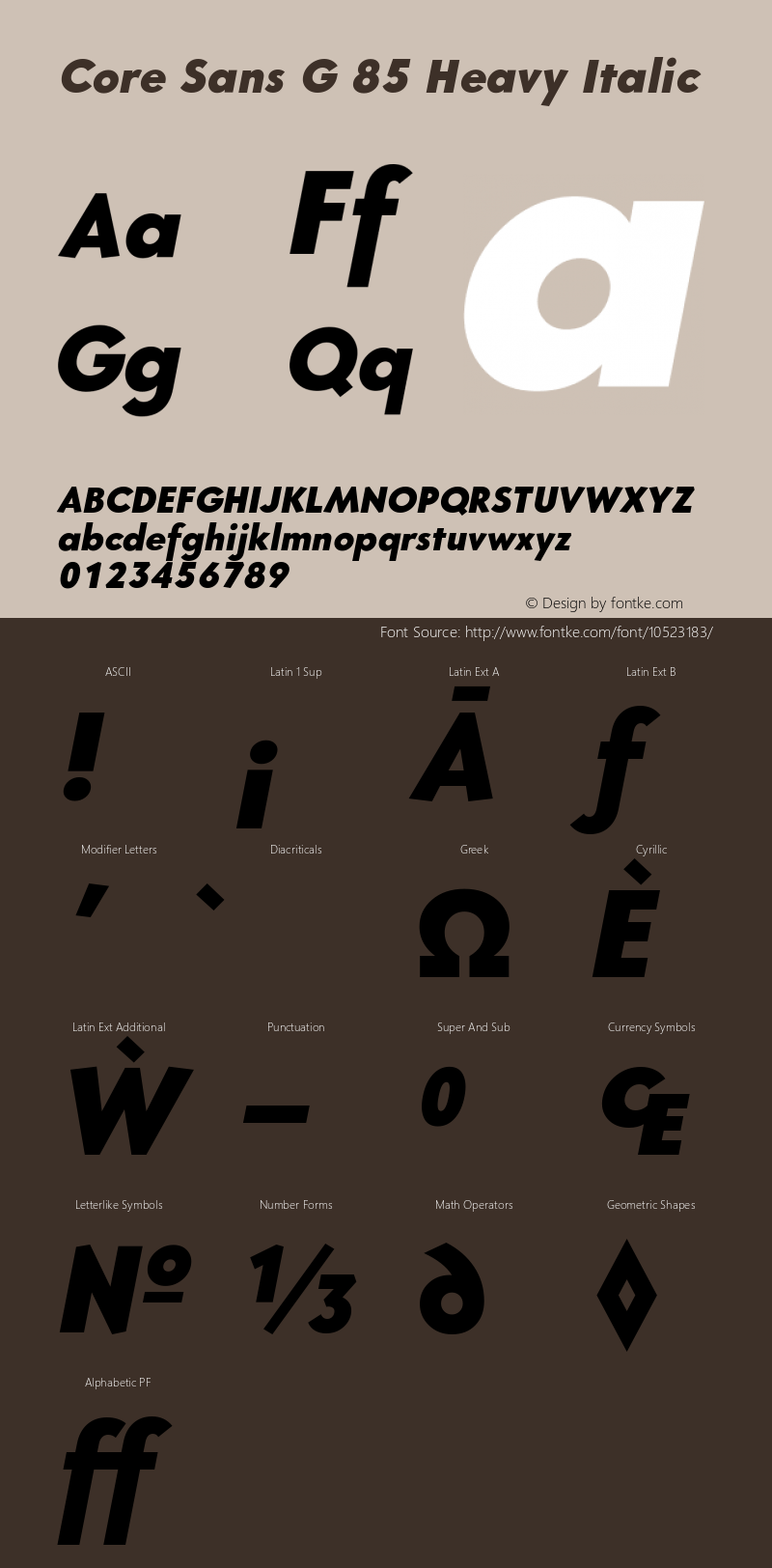 Core Sans G 85 Heavy Italic Version 1.001图片样张