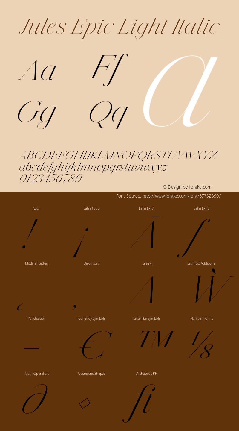 Jules Epic Light Italic Version 1.001;PS 001.001;hotconv 1.0.70;makeotf.lib2.5.58329图片样张