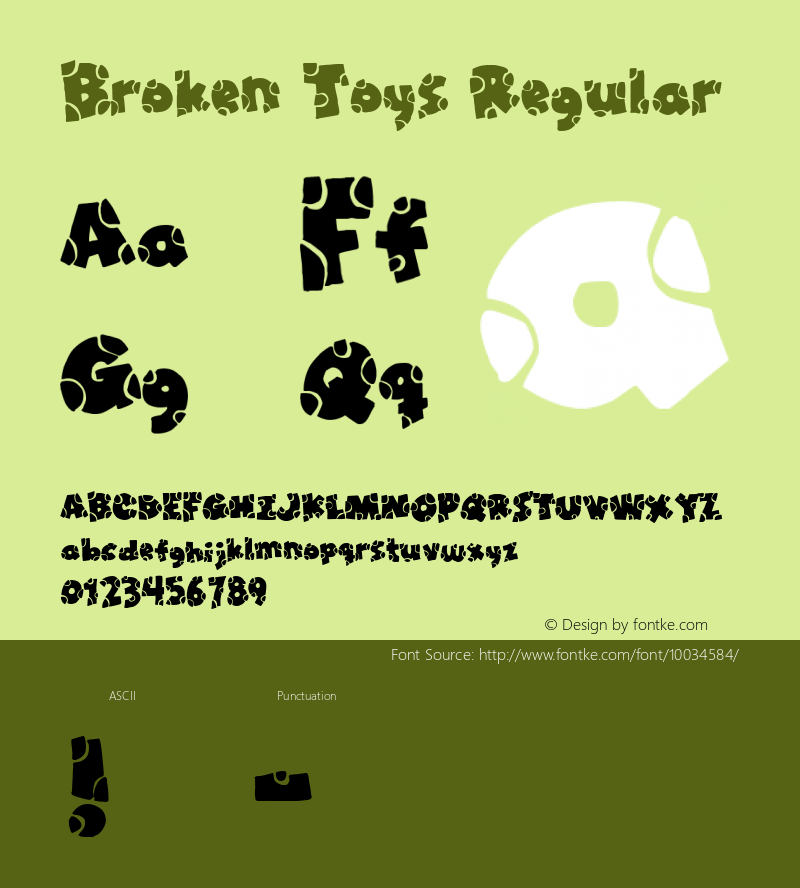 Broken Toys Regular www.pizzadude.cjb.net图片样张