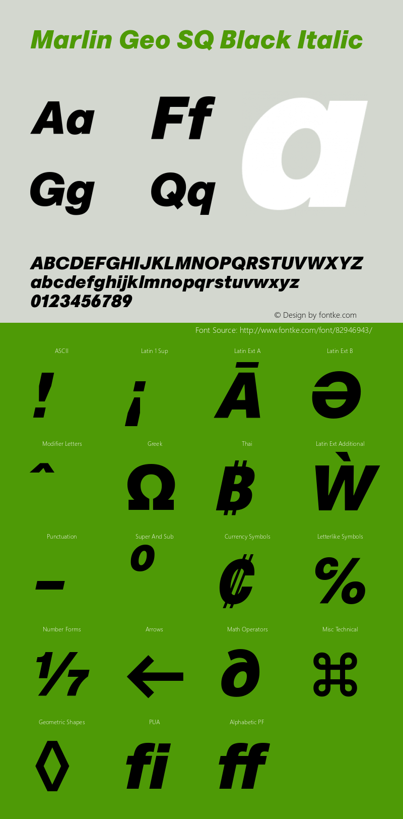 MarlinGeoSQ-BlackItalic Version 1.000图片样张