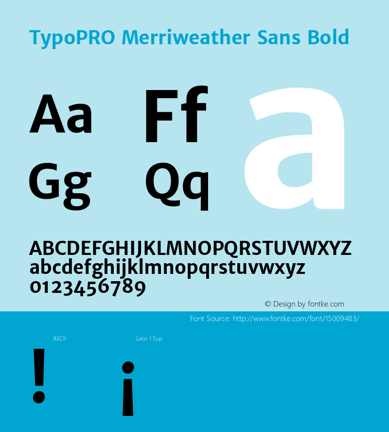 TypoPRO Merriweather Sans Bold Version 1.003; ttfautohint (v0.93.8-669f) -l 7 -r 28 -G 0 -x 13 -w 