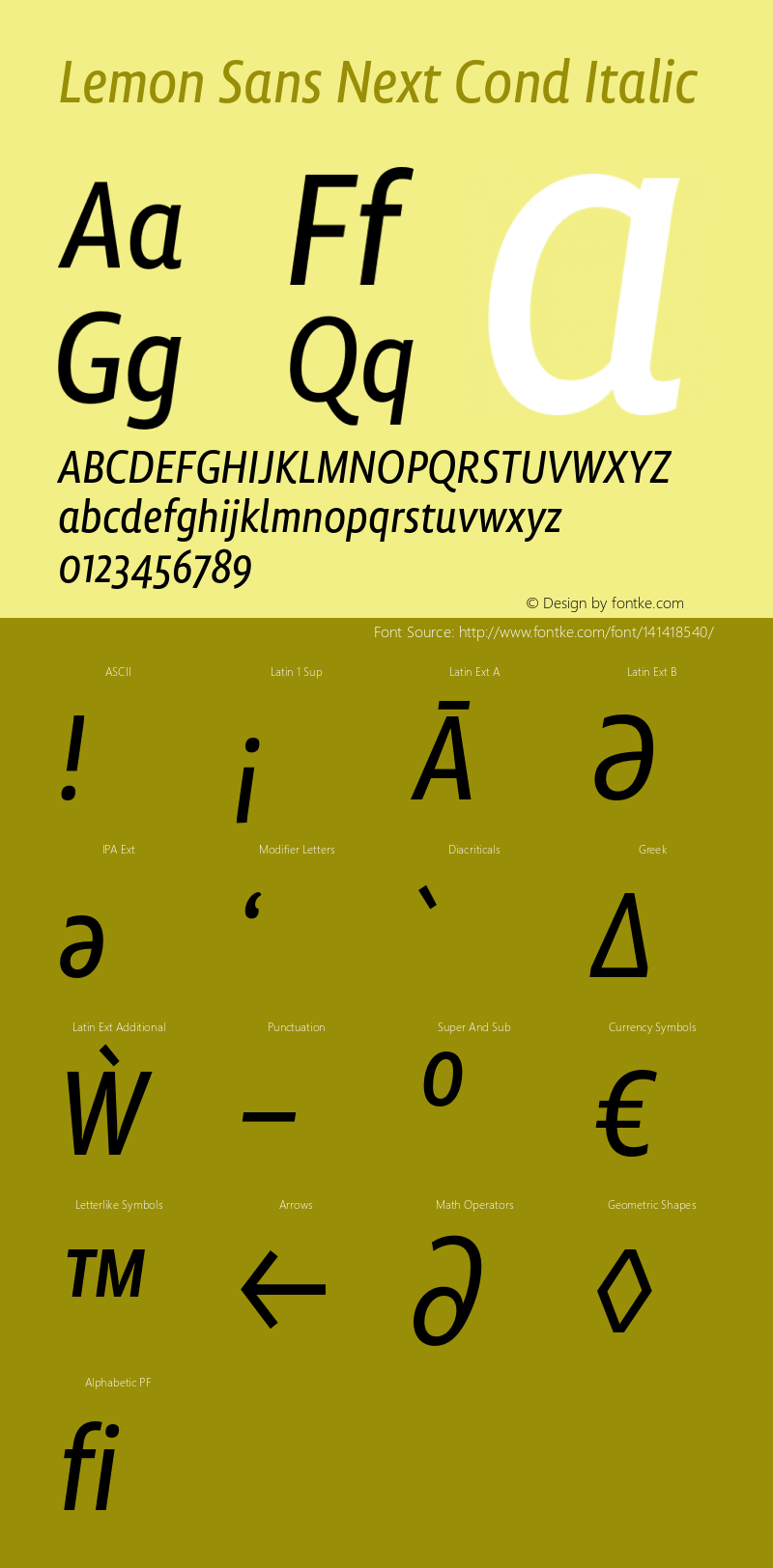 Lemon Sans Next Cond Italic Version 2.012;hotconv 1.0.109;makeotfexe 2.5.65596图片样张