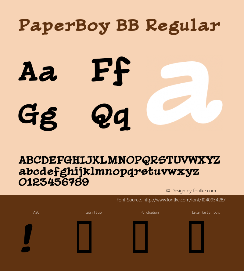 PaperBoy BB W05 Bold Version 4.10图片样张