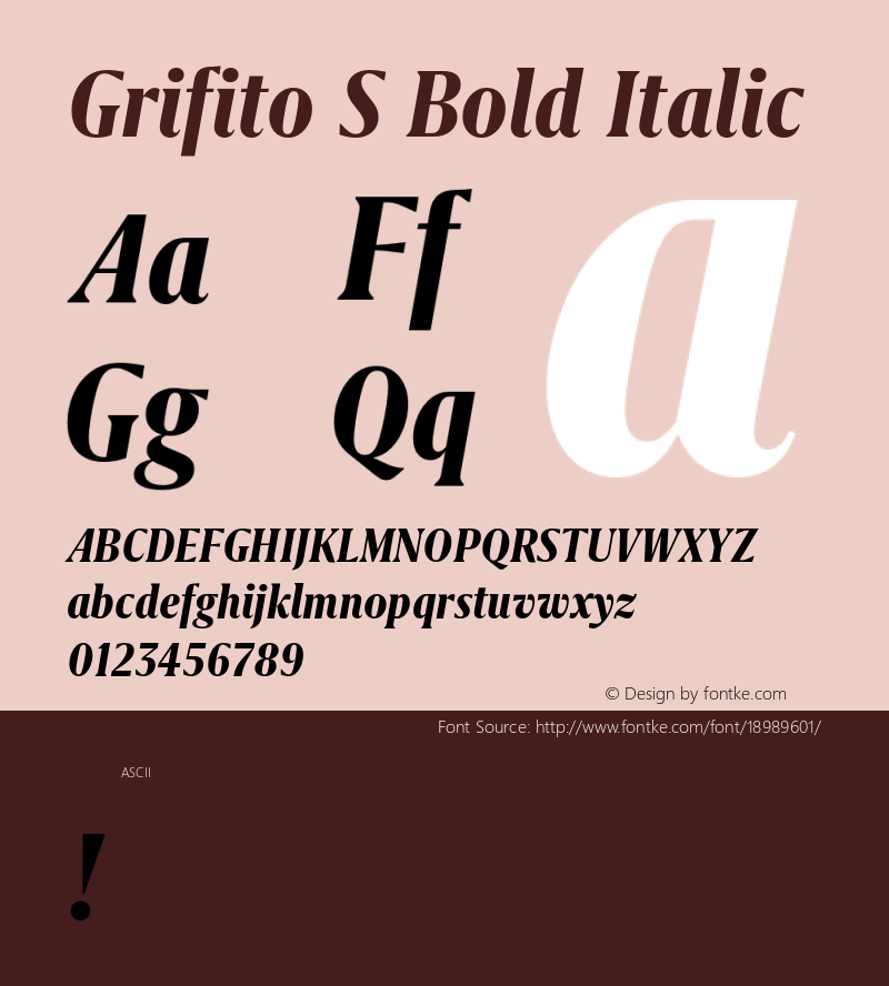 Grifito S Bold Italic 1.000图片样张