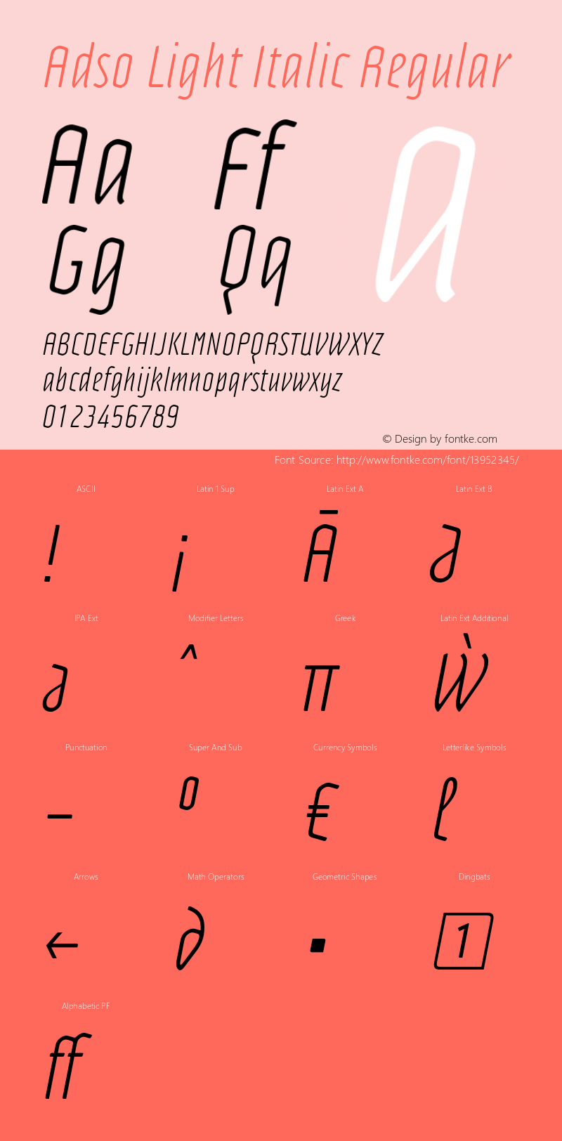 Adso Light Italic Regular Version 2.001图片样张