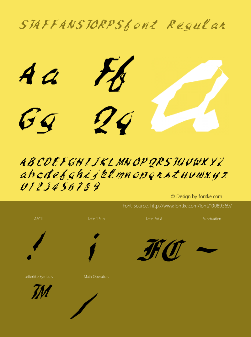 STAFFANSTORPSfont Regular Altsys Fontographer 3.5  4/4/01图片样张