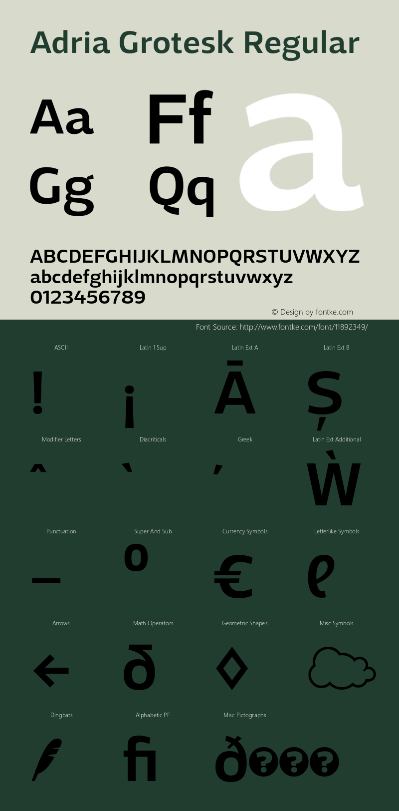 Adria Grotesk Regular Version 1.001图片样张