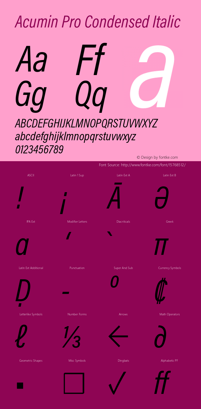 Acumin Pro Condensed Italic Version 1.011;PS 1.0;hotconv 1.0.86;makeotf.lib2.5.63406图片样张