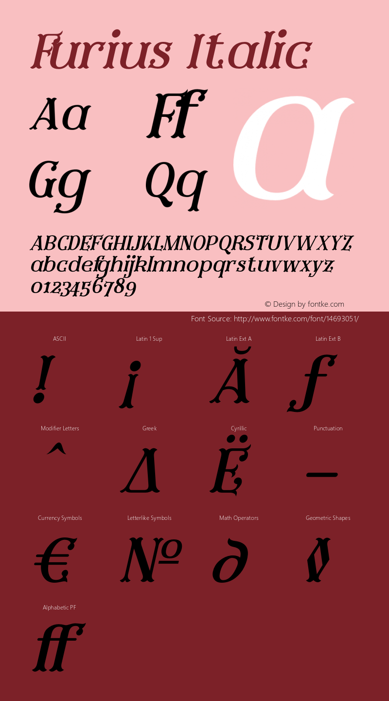 Furius Italic Version 1.000 | wf jerry图片样张