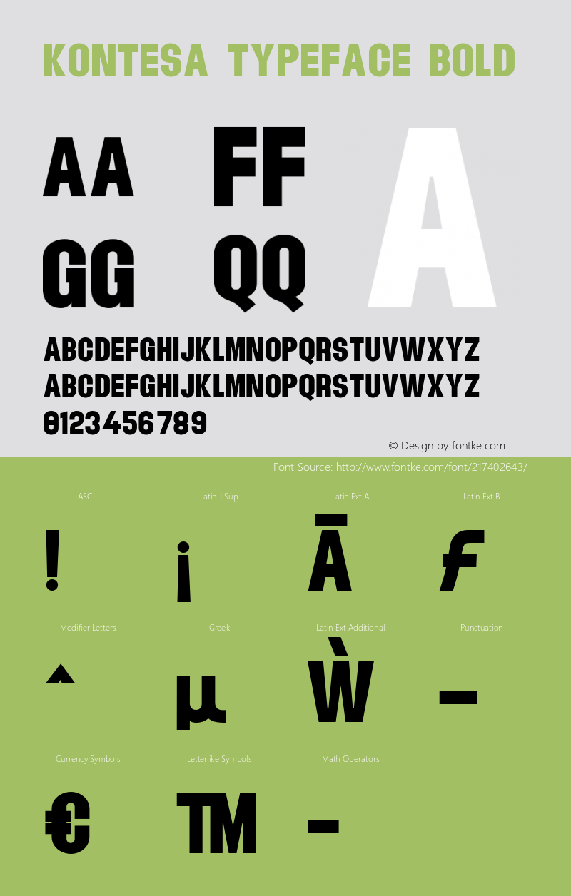 Kontesa Typeface Bold Version 1.000图片样张