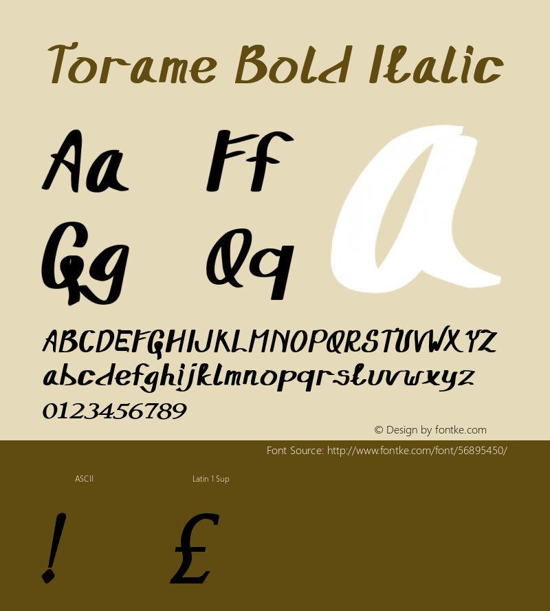 Torame Bold Italic Version 1.00;February 13, 2020;FontCreator 12.0.0.2555 64-bit图片样张