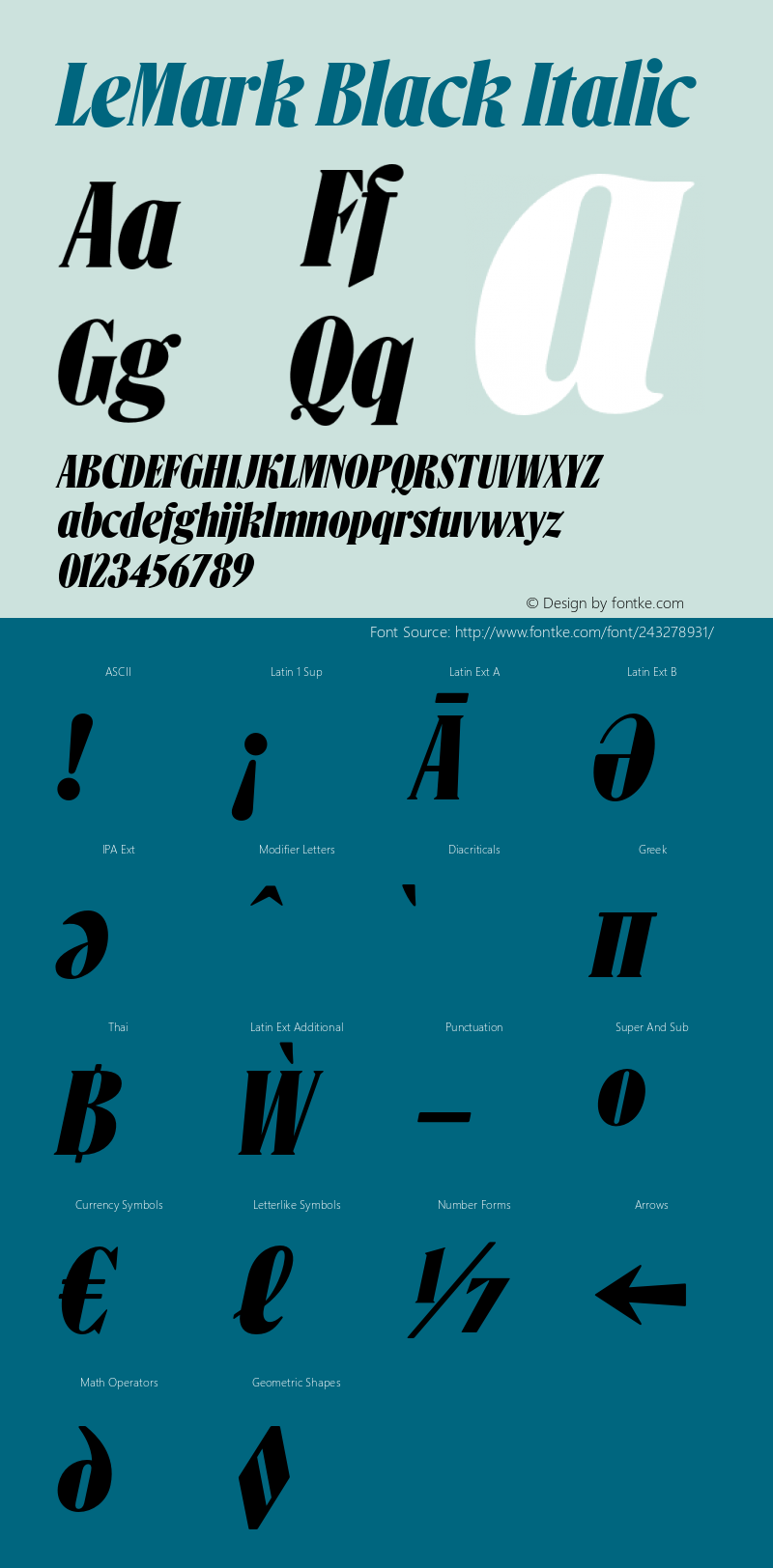 LeMark Black Italic Version 1.000 | FøM Fix图片样张