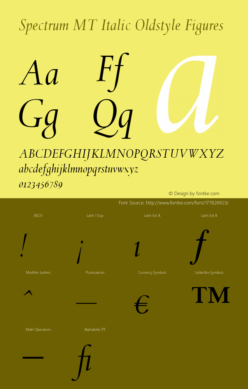 Spectrum MT Italic Oldstyle Figures 001.000图片样张