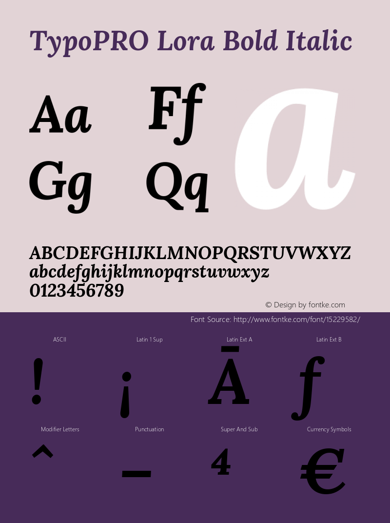 TypoPRO Lora Bold Italic Version 1.014图片样张