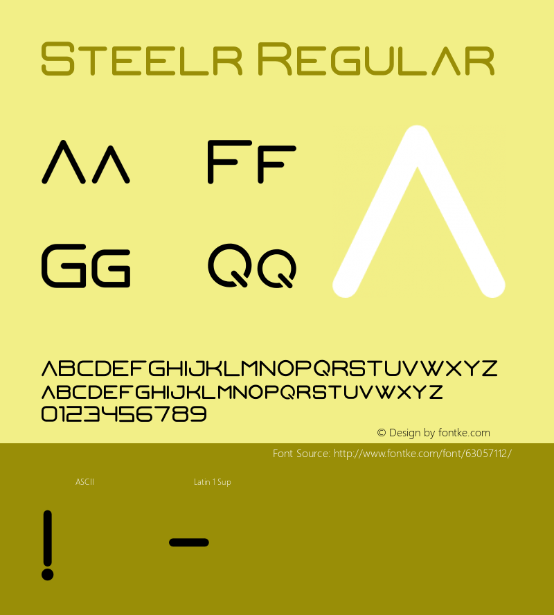 Steelr Version 1.00;May 7, 2020;FontCreator 12.0.0.2525 64-bit图片样张