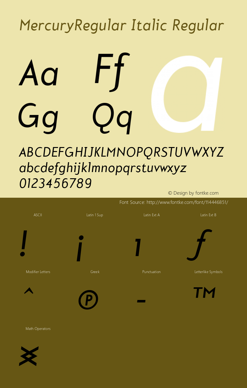 MercuryRegular Italic W05 Rg Version 4.10图片样张