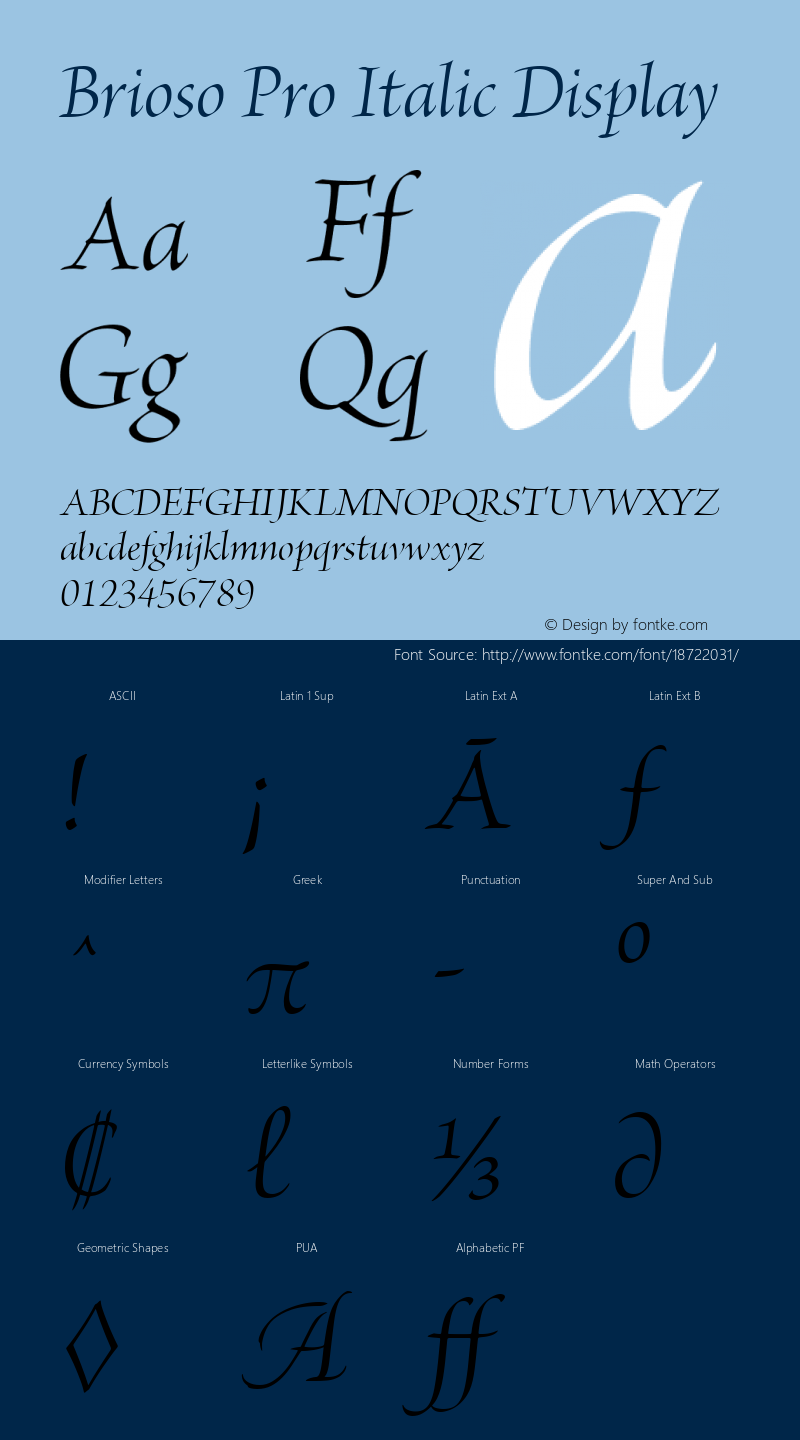 Brioso Pro Italic Display Version 1.008;PS 001.000;Core 1.0.38;makeotf.lib1.6.5960图片样张