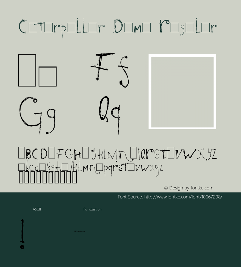 Caterpillar Demo Regular Macromedia Fontographer 4.1.5 6/7/97图片样张