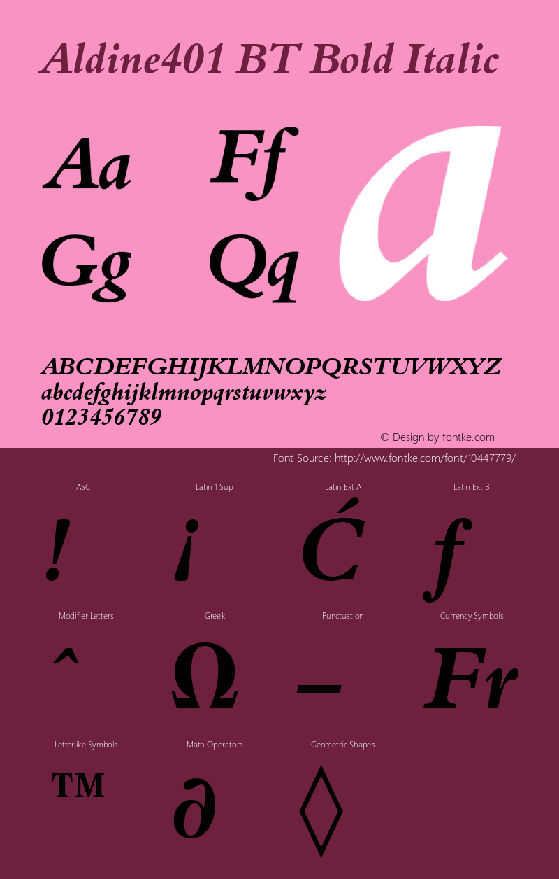 Aldine401 BT Bold Italic mfgpctt-v1.63 Thursday, May 13, 1993 2:59:42 pm (EST)图片样张