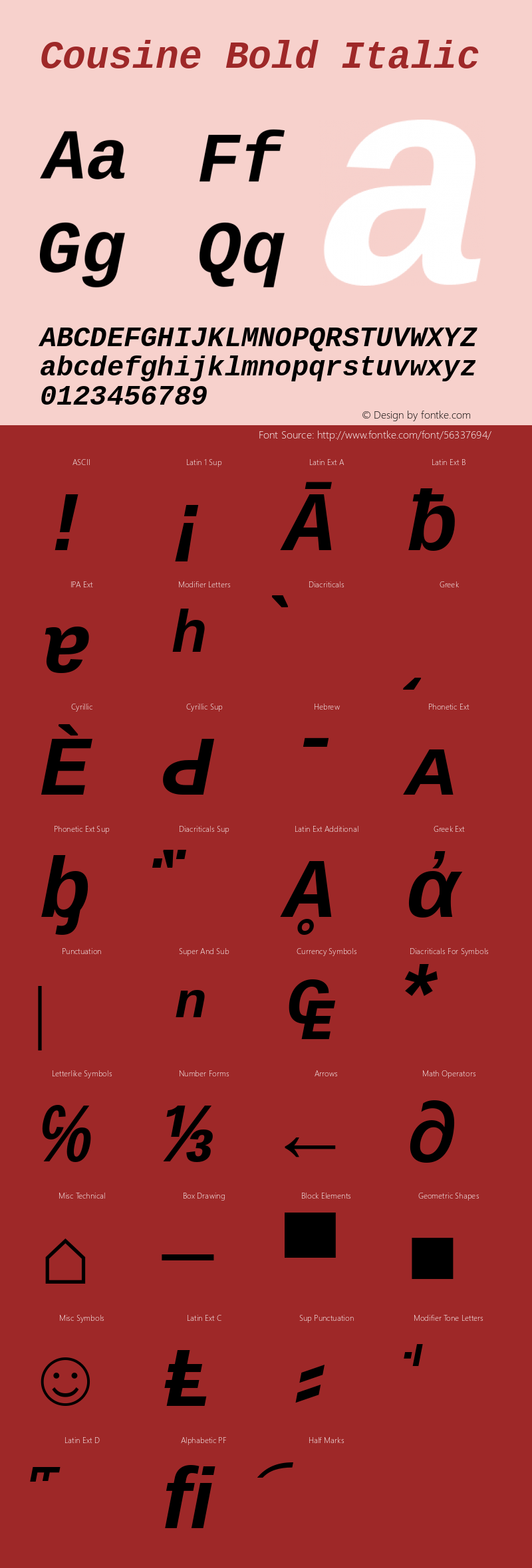 Cousine Bold Italic Version 1.21图片样张