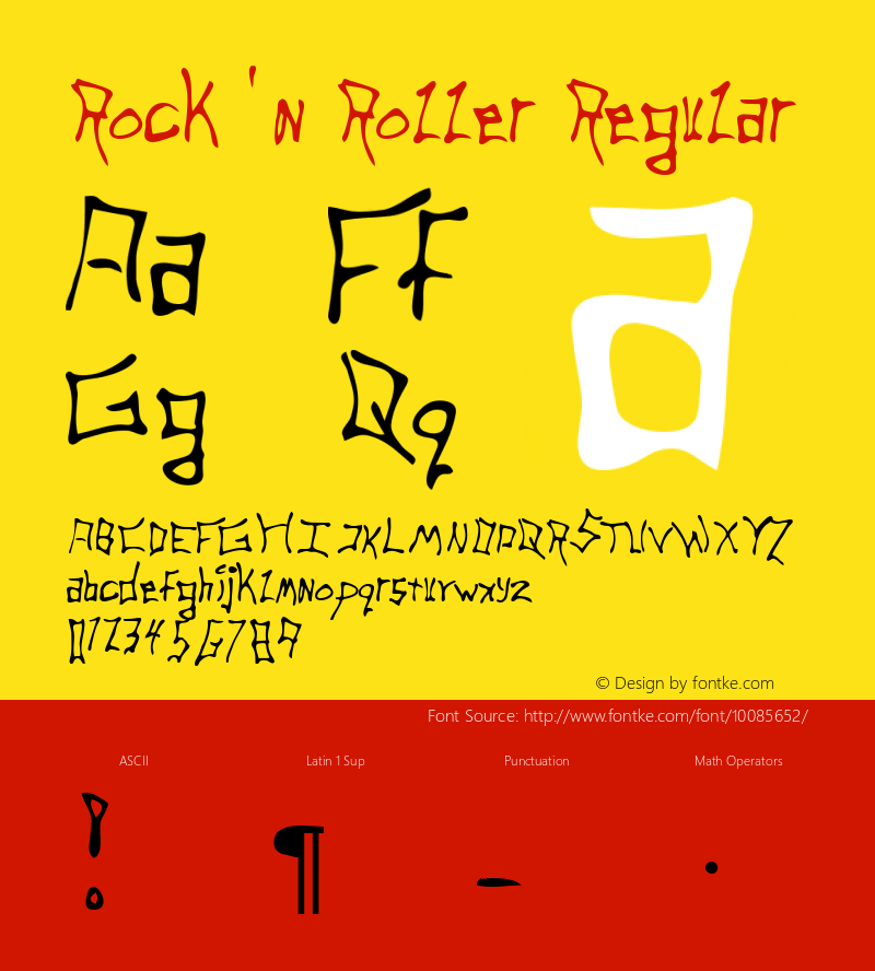 Rock ‘n Roller Regular Macromedia Fontographer 4.1 5/20/96图片样张