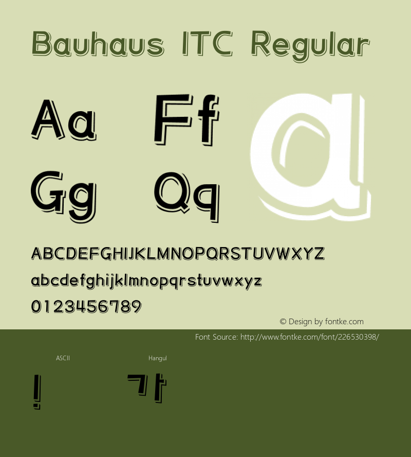 Bauhaus ITC Version 1.20图片样张