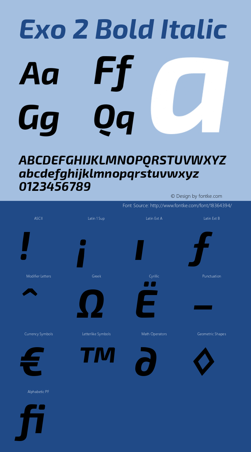 Exo 2 Bold Italic Version 1.001;PS 001.001;hotconv 1.0.70;makeotf.lib2.5.58329; ttfautohint (v0.92) -l 8 -r 50 -G 200 -x 14 -w 