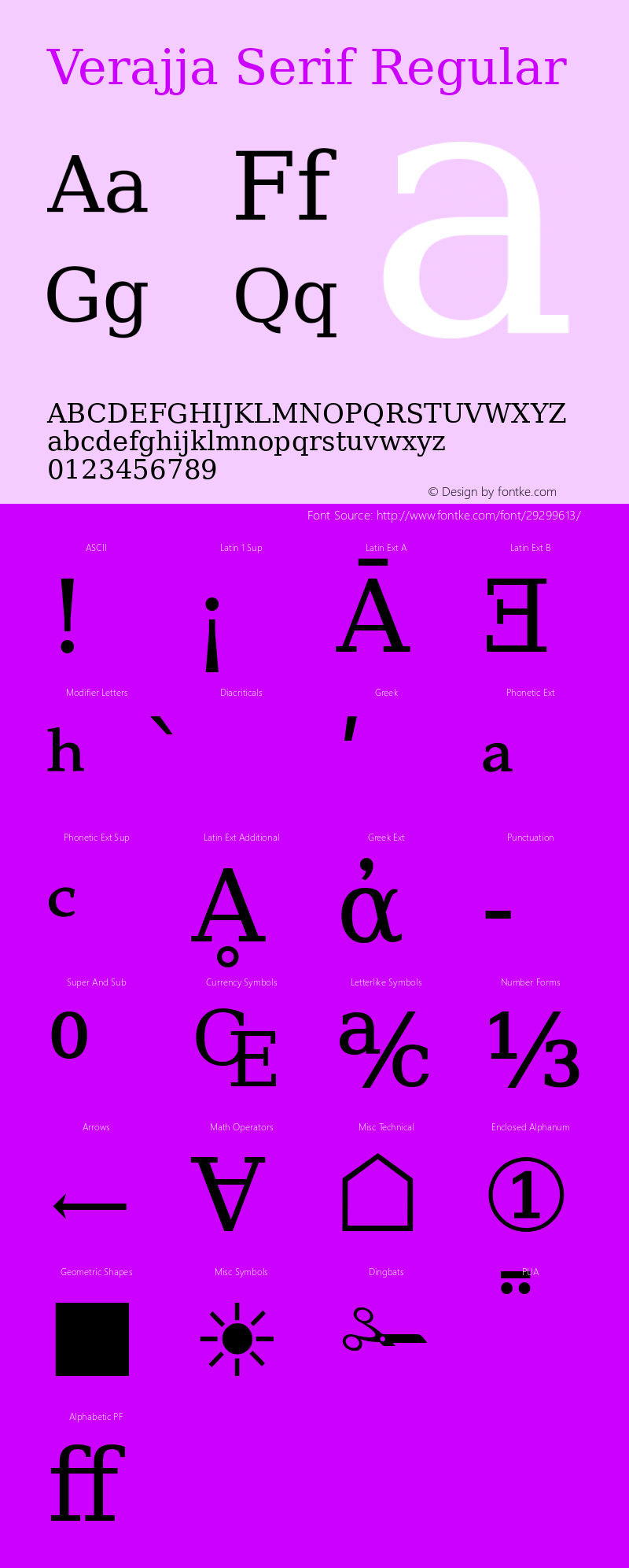 Verajja Serif Version 1.20 January 4, 2010图片样张