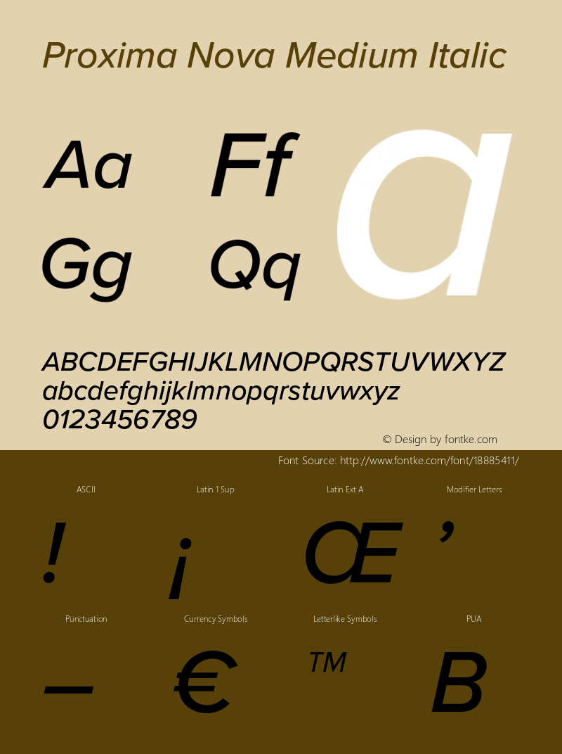 Proxima Nova Medium Italic Version 3.008;PS 003.008;hotconv 1.0.88;makeotf.lib2.5.64775图片样张