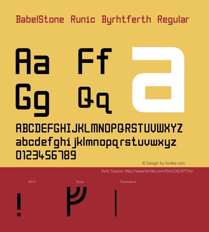 BabelStone Runic Byrhtferth Version 7.001;July 13, 2018图片样张