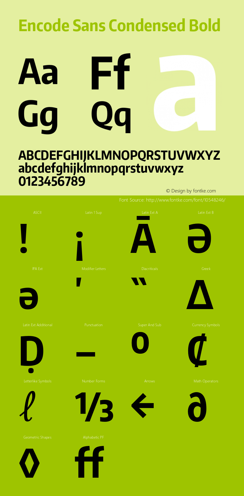 Encode Sans Condensed Bold Version 1.000图片样张