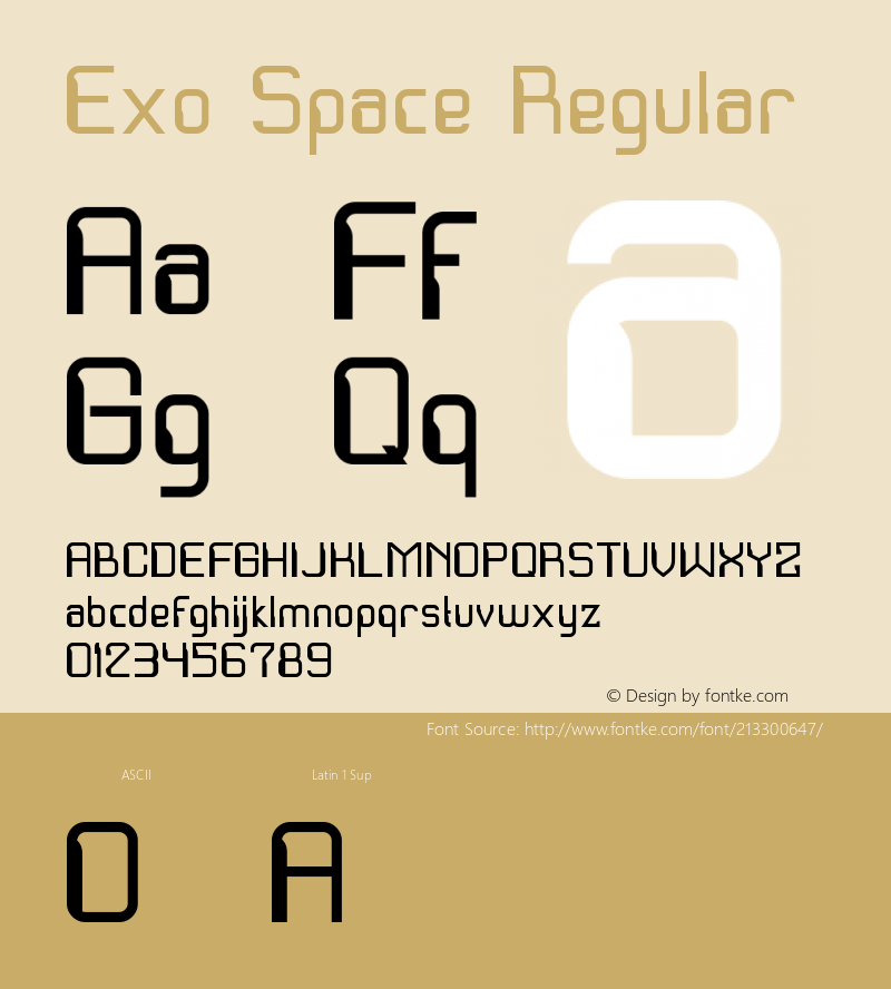 Exo Space Version 1.00;March 13, 2021;FontCreator 12.0.0.2525 64-bit图片样张