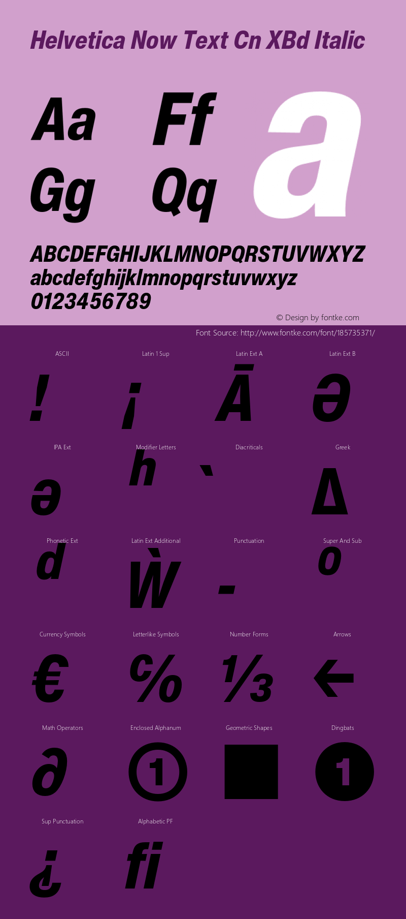 Helvetica Now Text Cn XBd It Version 2.00图片样张