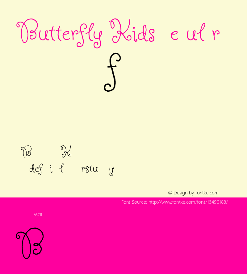 Butterfly Kids Regular Version 1.000图片样张