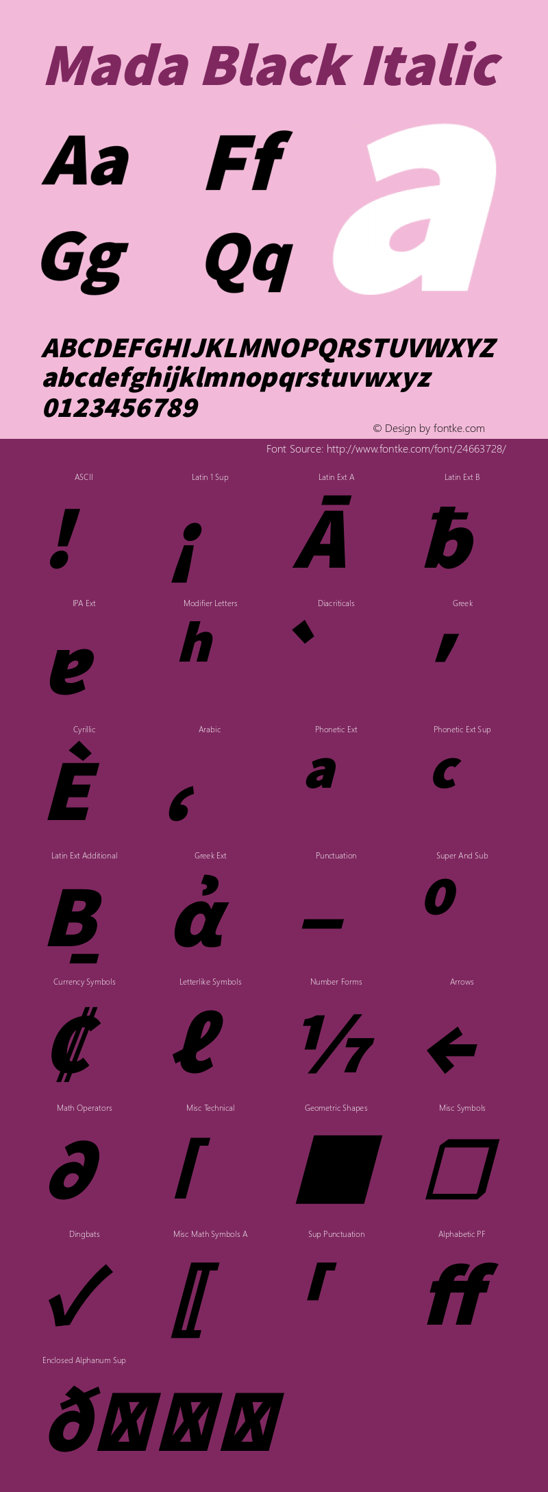 Mada Black Italic Version 1.004图片样张