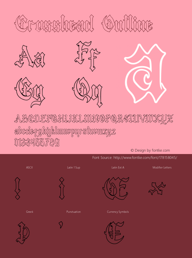 Crosshead Outline Version 1.001;Fontself Maker 3.5.4图片样张