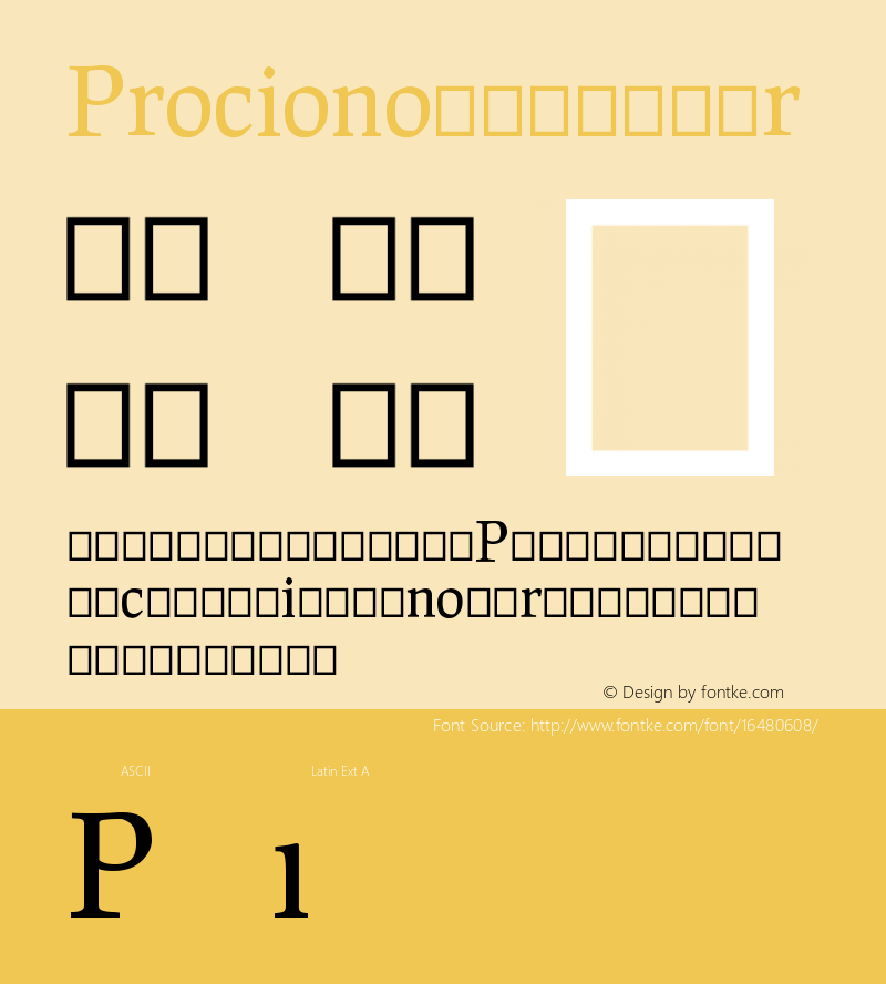 Prociono Regular Version 2.301图片样张