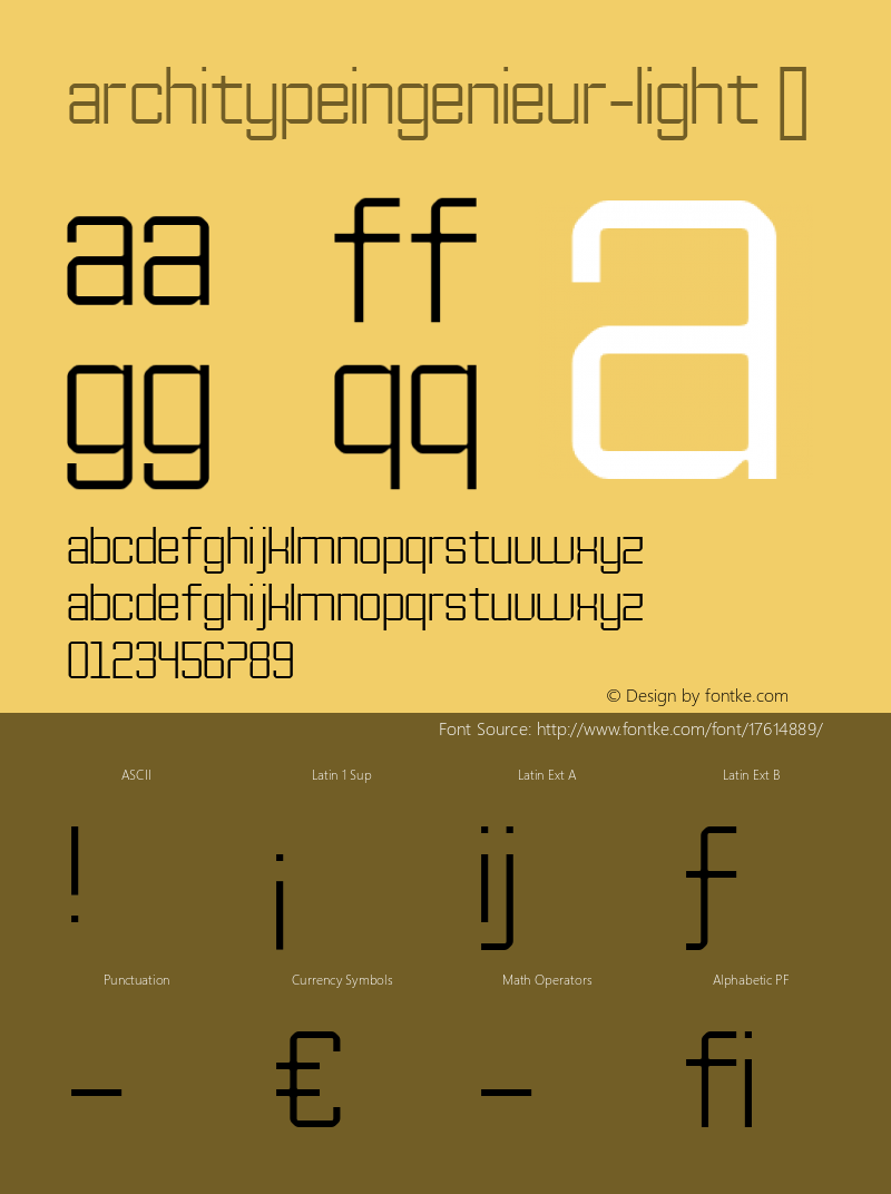 ArchitypeIngenieur-Light ☞ Version 001.000;com.myfonts.easy.thefoundry.architype-ingenieur.light.wfkit2.version.4zSW图片样张