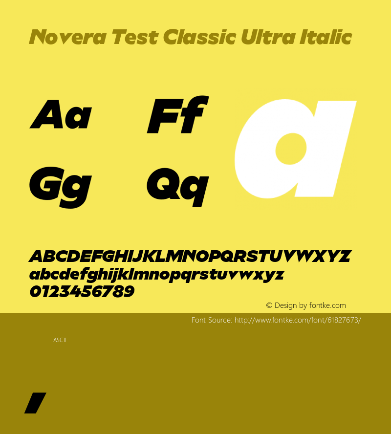 Novera Test Classic Ultra Italic Version 1.000;hotconv 1.0.109;makeotfexe 2.5.65596图片样张