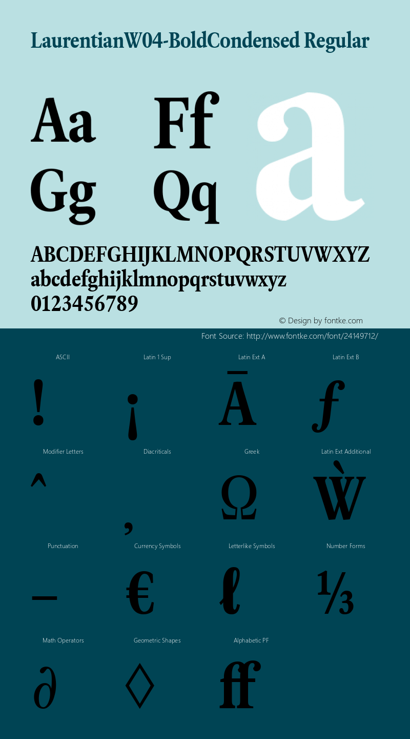 Laurentian W04 Bold Condensed Version 1.10图片样张